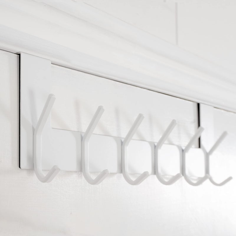 WEBI Over The Door Hook White,Over The Door Towel Rack,Door Hanger,Door Coat Towel Hanger,Door Coat Rack for Hanging Clothes,Jacket,Back of Bathroom,2 Packs - Image 5